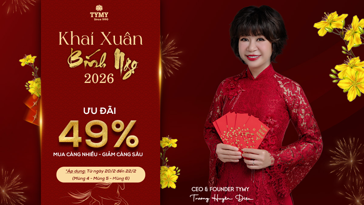 Ưu Đãi Khai Trương - TYMY Giảm 49% Trong 3 Ngày Vàng